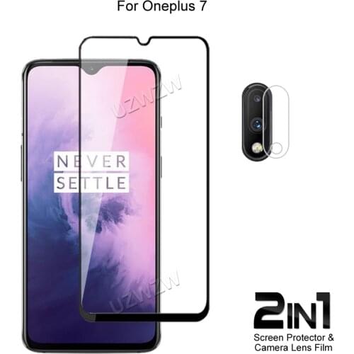 For OnePlus 7 Front Screen Protector Protective Tempered Glass & Camera Lens Film