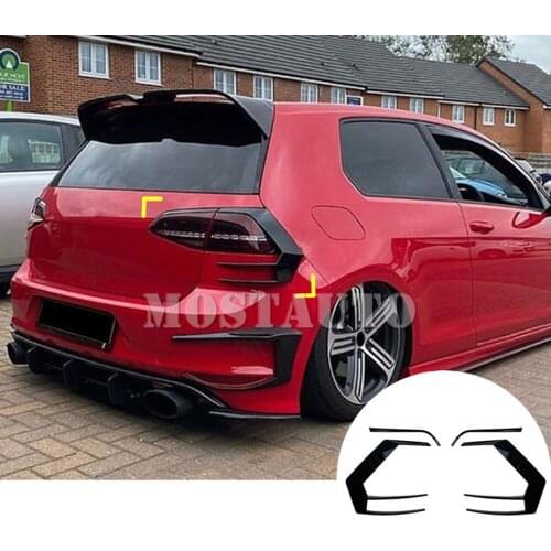 For VW Golf 7 GTI R GTD MK7 ABS plastic Black Rear Bumper Spoiler Tail Light Cover Trim 2012-2015 4pcs