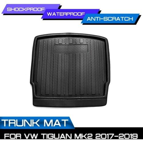 For VW Tiguan MK2 2017 2018 2019 For Volkswagen Car Cargo Liner Boot Tray Rear Trunk Cover Matt Mat Floor Carpet Kick Pad