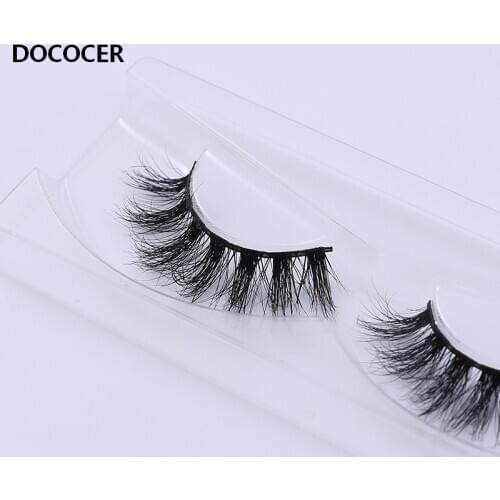 DOCOCER 100% Handmade Eye Lashes 3D Real Mink Makeup Thick Fake False Eyelashes With Glitter Packing D108