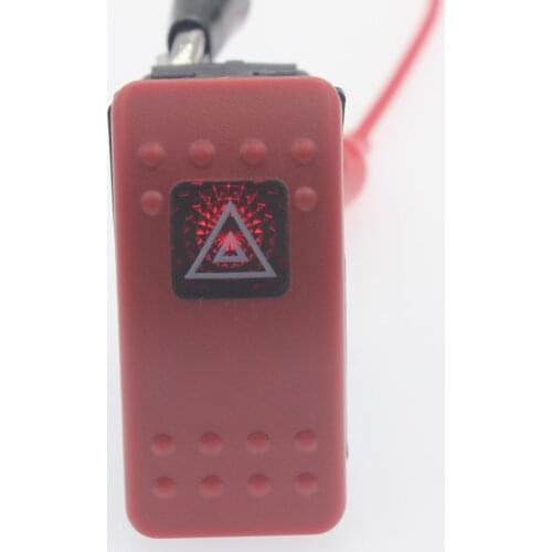 IP68 Waterproof 3Pins SPST ON-OFF 24V/10A,12V/20A Red LED Car Auto Bus Marine Push Button Rocker Toggle Switch HAZARD WARNING