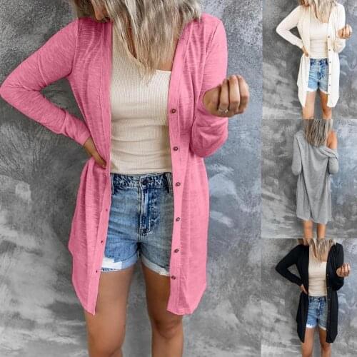 Elegant Women Autumn Streetwear Fashion O Neck Button Casual Cardigan Women Cardigan Coat Loose Shirt for Office