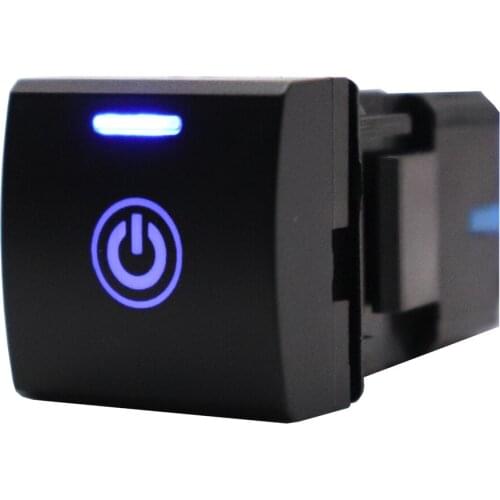 12V Dash Push Button Power Supply Switch ON-OFF Blue Led 22 x 22 mm for Toyota Prado150 Series RAV4 Camry Hiace Corolla Altis
