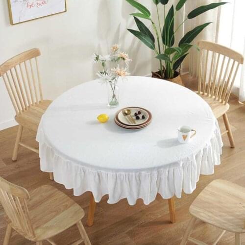 High Quality White Round Table Cloth For Wedding Party Hotel Banquet Table Decoration Satin TableCloth Cover Towel