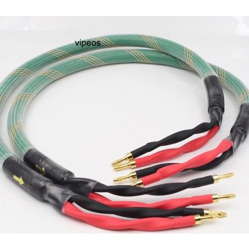 Mcintosh Hifi 4 core 4N OFC core silver plated Speaker Cable Wire pure copper banana or spade Y plug biwire or single wire