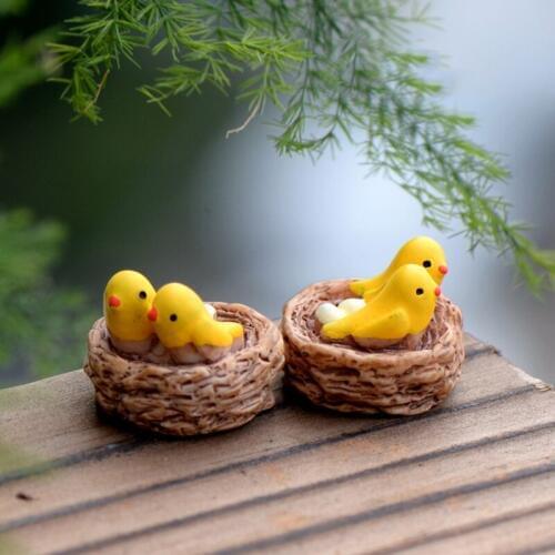 Mini Resin Bird Figure Miniature Ornaments Looks Real Landscape Bonsai Doll Toy Wedding Decor