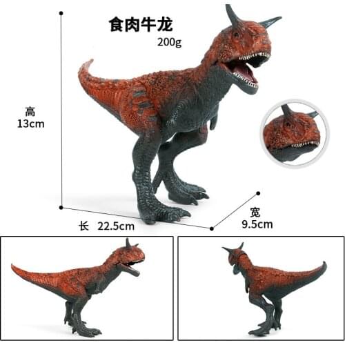 Simulation Solid Large Carnotaurus Jurassic Dinosaur Toy Cowsaurus Animal Model Static Plastic Decoration Gift Figure Birthdays