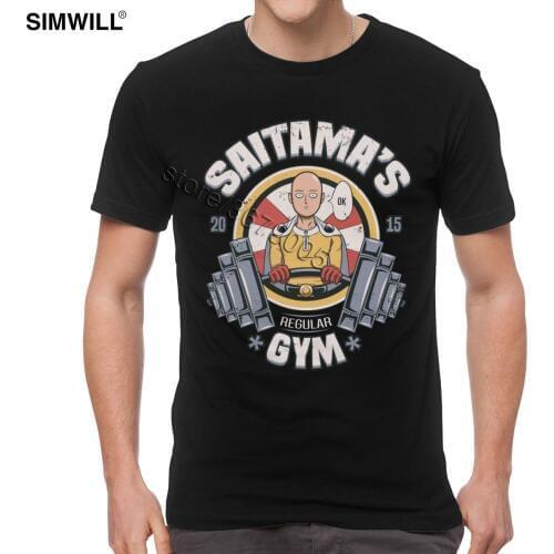 Fashion One Punch Man T Shirt Men Training Gym Tees Tops Short Sleeves Casual Ok Hero Saitama T-Shirt Bodybuilding Merchandise