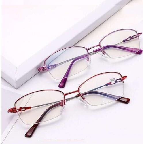 2021 Smart zoom Progressive Reading Glasses Women Fashion Anti-blue light Prescription Multifocal Presbyopia Eyewear +2.5 1.5