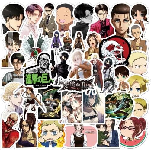 10/50Pcs/Set Attack on Titan Anime Sticker Cartoon Sticker for Skateboard Motorcycle ScrapbookDiy Toy Laptop Snowboard Luggage