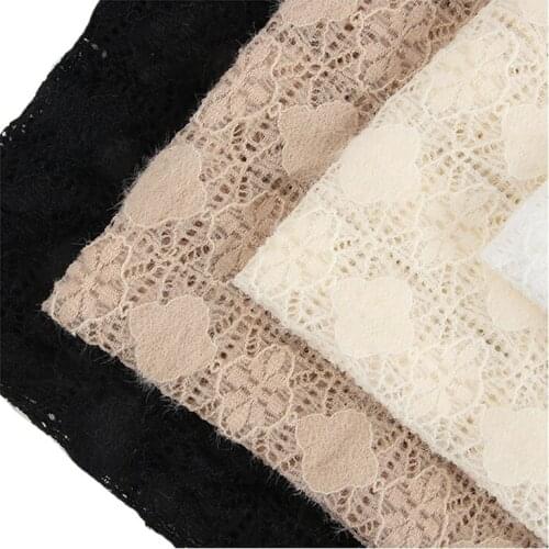 2021 Newest Fluffy Lace Cloth Geo Embroidered Lace Cloth Womens winter Cotton Cloth Hollow Lace Fabric