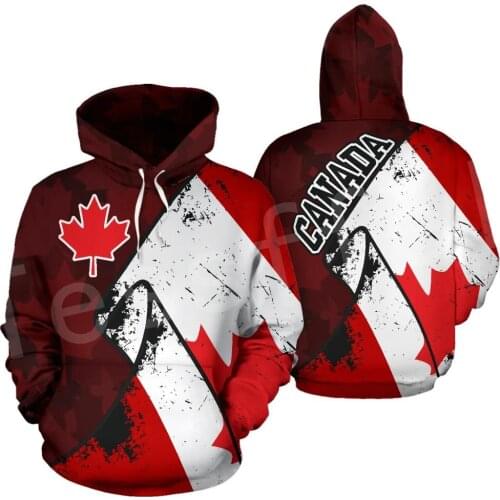 Tessffel Retro NewFashion Canada Country Flag Pullover Streetwear Funny Tracksuit Harajuku 3DPrinted Zipper/Hoodies/Jacket A13