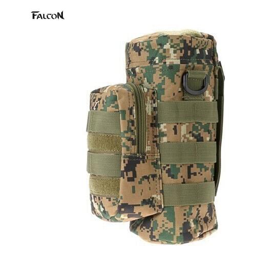 New Militray Tactical Molle Zipper Water Bottle Pouch Tactical Military Kettle Water Shoulder Bag for Outdoor Hiking Climbing