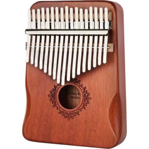 Kalimba 17 Keys Thumb Piano with Study Instruction and Tune Hammer, Gifts for Kids Adult Beginners Portable Wood Finger Piano M