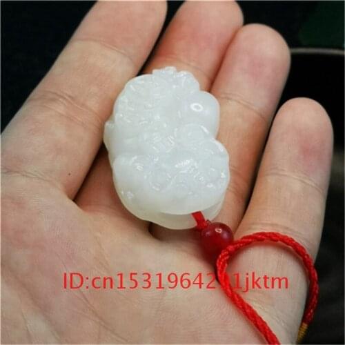 Gifts White Amulet Carved Women Men for Jadeite Pixiu Chinese Natural Necklace Charm Jade Pendant Hand Tiger Jewelry Fashion