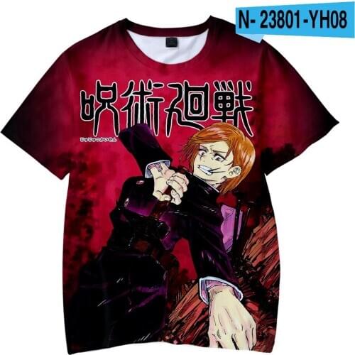 Popular Japan Comics jujutsu kaisen T-shirt O-Neck Mens Tshirt Women Summer Short Sleeve Casual Harajuku Streetshirt Clothes