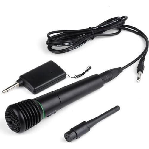 Wired Wireless 2in1 Handheld Microphone Microphone Mic Receiver System Undirectional For PC Desktop Handheld Audio Microphone