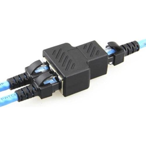 1 To 2 Ways RJ45 Female Splitter LAN Ethernet Network Cable Double Connector Adapter Ports Splitter Socket For Laptop Docking