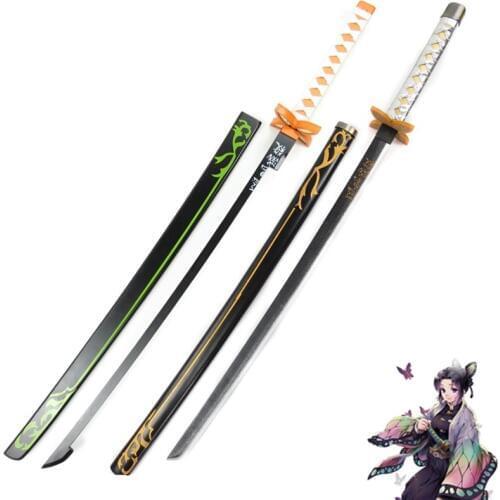 Anime Demon Slayer: Kimetsu No Yaiba Cosplay Props Kochou Shinobu Wooden Sword Weapons Prop for Comic Party Halloween Cosplay