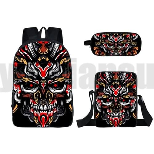3D Wolf Dragon Backpack Men Monster Skull Rucksacks Women High Quality Travelbag Abstraction Animals Tiger Lion Viking Schoolbag