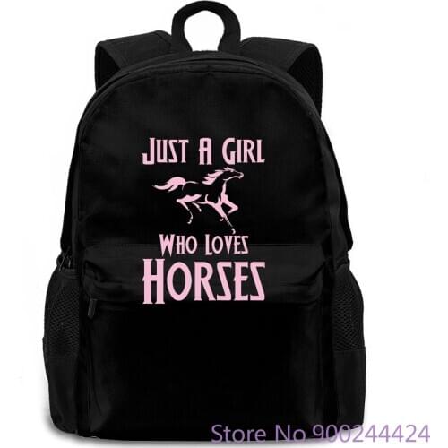 Just A Girl Who Loves Horses Equestrian Riding Hot Selling Punk women men backpack laptop travel school adult student
