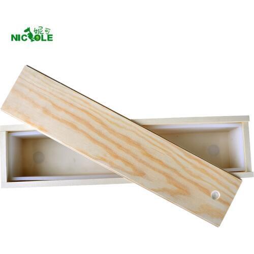 Silicone Soap Mold Long Rectangle Mould with Wooden Box Handmade Swirl Soap Making Tool