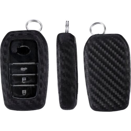 For Toyota Miral Fortuner Rav4 Highlander Crown key Carbon Fiber Pattern Case Silicone Scratch-resistant Key Cover Cases