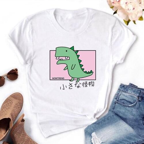 Cute Cartoon Print Womens t-shirt Summer Casual Basis Round neck t-shirt 5 colors Oversized Female tshirt