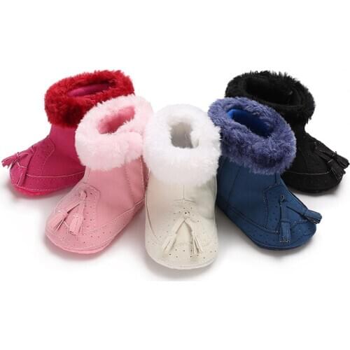 Winter Sweet Newborn Baby Girls Princess Winter Boots First Walkers Soft Soled Infant Toddler Kids Girl Footwear Shoes 0-18M