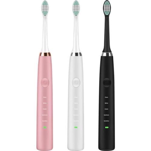 Sonic Wave Electric Toothbrush IPX7 Waterproof Rechargeable 5 Gear Adjustable USB Charging Tooth Brush With 2 Brush Head