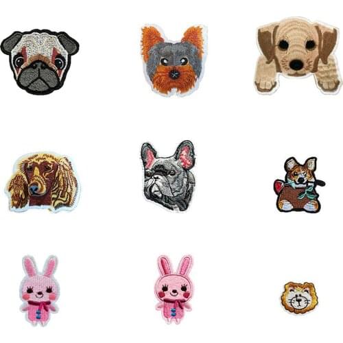 6 kinds for face expression Sewing Iron-on Clothes Patch Cartoon dog Embroidery Hotfix Patches Jeans Clothing Stickers 1pcs sell