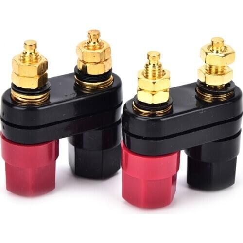2PCS Banana plugs Couple Terminals Red Black Connector Amplifier Terminal Binding Post Banana Speaker Plug Jack