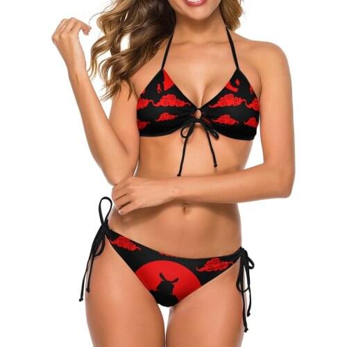 2021 Women Akatsuki Japanese Samurai Design (Dark Edition) Lightweight Sweat Shippuden Anime Bikini Sexy Women Swimsuit One Pie