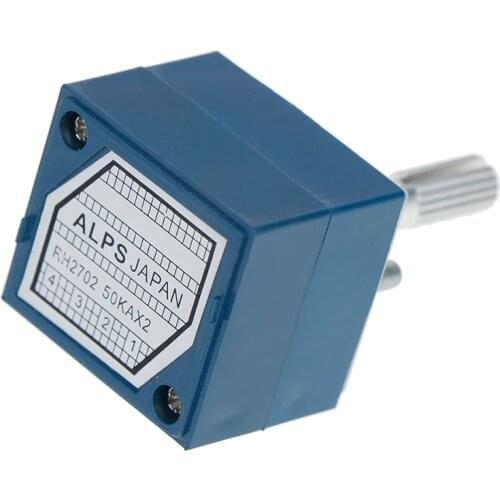 50K ALPS RH2702 VOLUME Potentiometer Dual 50KAX2 Slotted Japan Rotary Switch 8Ppin