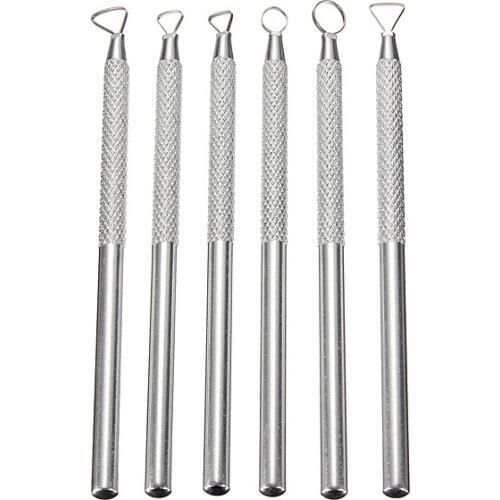 6pcs Aluminum Pottery Clay Tool Modelling Sculpte Sculpture Paint Ceramic Wax Craft Shaper Carve Molding Clay Scraper