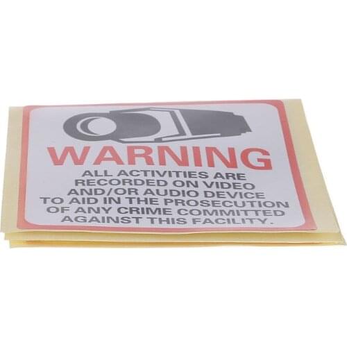 8PCS Warning Stickers SECURITY CAMERA IN USE Self-adhensive Safety Label Signs Decal