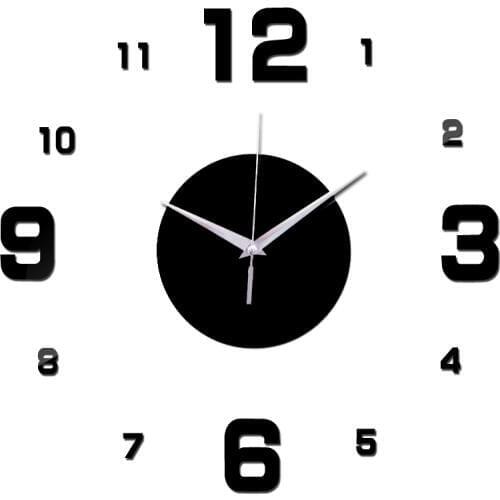 Creative Acrylic Digital Wall Clock Mirror Wall Sticker Clock Living Room Decoration