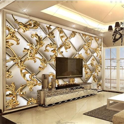 Beibehang Large background wall painting living room sofa TV wall seamless whole imitation soft package wallpaper European