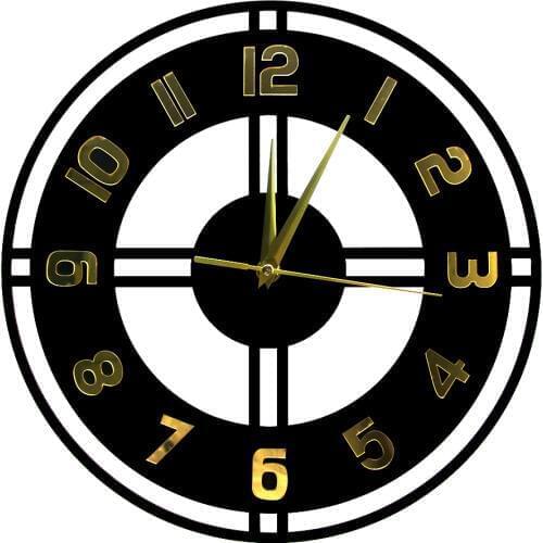 Retro Gold Numbers Tuscan Style Vintage Decorative Wood Acrylic Silent Quiet Sweep Quartz Minimalist Wall Clock Relogio Parede