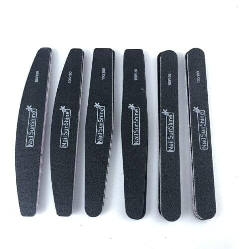 Black Nail File Sandpaper Wood Strong Thick Nail Files Buffer For Manicure Pedicure Polishing Sanding Nail Tools Portable Durabl