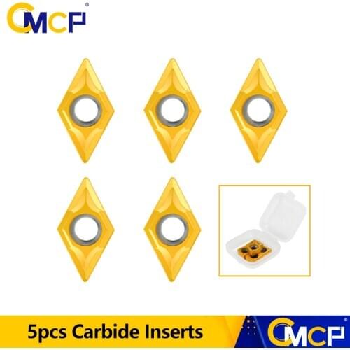 CMCP 5pcs Carbide Inserts DCMT070204 CCMT060204 CCMT09T308 Internal Turning Tools CNC Blade Lathe Tools
