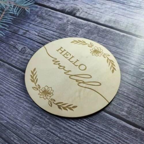 Baby Announcement Card Baby Milestone Cards Laser Cut Timber Wooden Milestones Name Plaque Hello World Sign