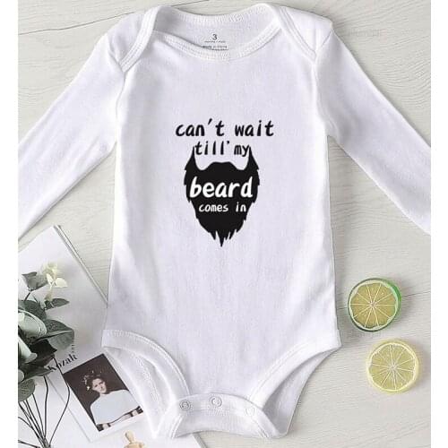 Toddler Shower Gifts Newborn Boy Winter Clothes Baby Romper Infant Outfits Printing Beard Cotton Jumpsuit Kids Autumn