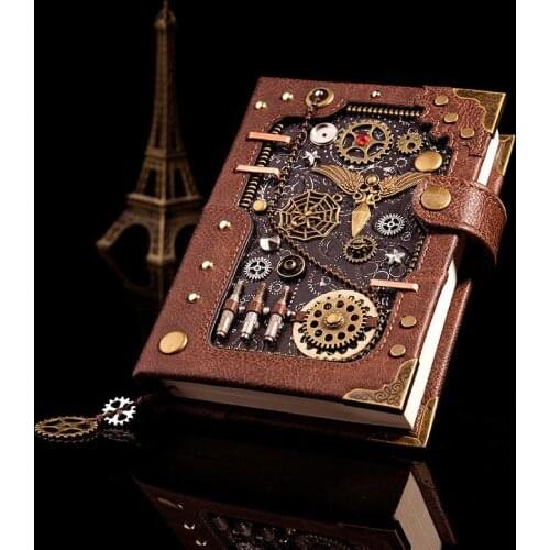 European Retro Notebook Personality Creative Notebook Steampunk Hand Book Loose-leaf Retro Hand Book Diary Leather Notepad Gift