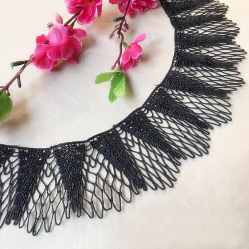 20 Yards Milk Silk Embroidered Lace Edge Lace Trim 6.5cm Black Lace Ribbon Clothing Applique DIY Sewing Accessory