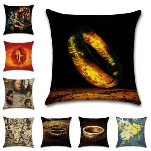 Middle-earth printed linen polyester cushion cover pillowcase decoration for home sofa chair kids girl bedroom gift