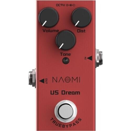 NAOMI Mini Single Distortion Pedal for Electric Guitar US Dream DC 9V True Byp NEP -04