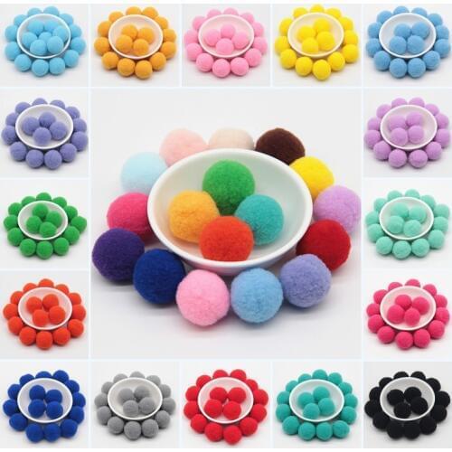 Pompom 25mm Multi Color Plush Ball Soft Pompoms for Craft DIY Wedding Home Decoration Garment Sewing on Cloth Accessories 30g