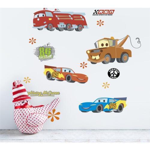 Cartoon Car Wall Sticker Decals For Kids Room Boys Bedroom Living Room Cartoon Car Wall Decals Poster Mural