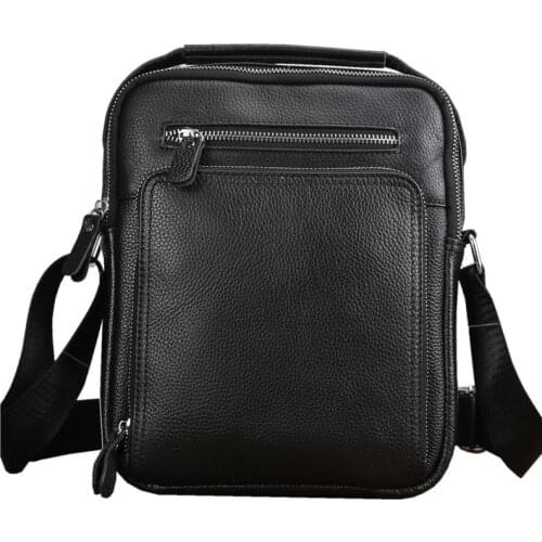 Men Vertical Shoulder Bags Genuine Leather Fashion Luxury Clutches Black Male Real Leather Crossbody Messenger Bag Small Handbag